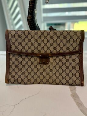 Gucci Vintage Document Case 1970s:NEEDS LOVE